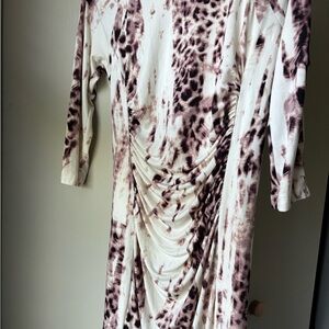 Jennifer Lopez Long Sleeve Animal Print Dress